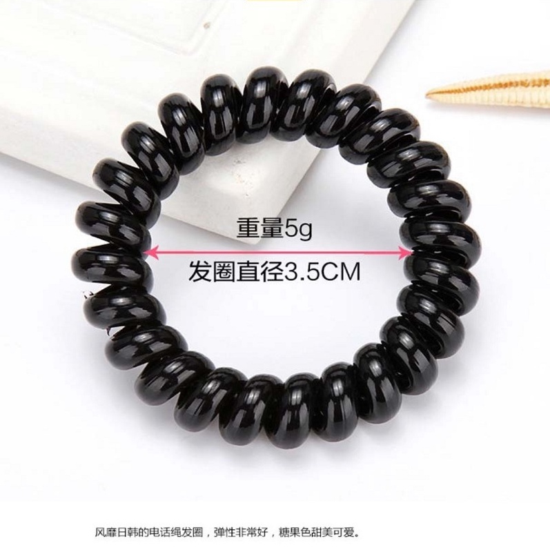 Dây Buộc Tóc Cao Su Dày Dặn Co Giãn Màu Đen