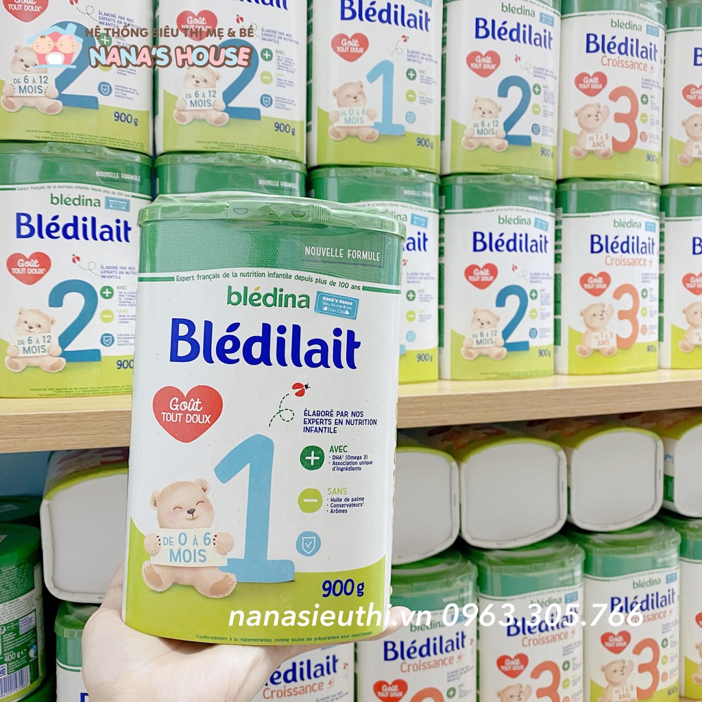 Sữa Bledilait Pháp 400g &amp; 900g số 1, 2, 3 - Hỗ trợ tiêu hoá, cân nặng