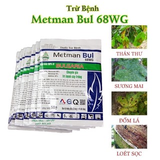 Diệt nấm bệnh cây cảnh theo cơ chế nội hấp cực mạnh METMAN BUL 68WG,gói 50gam