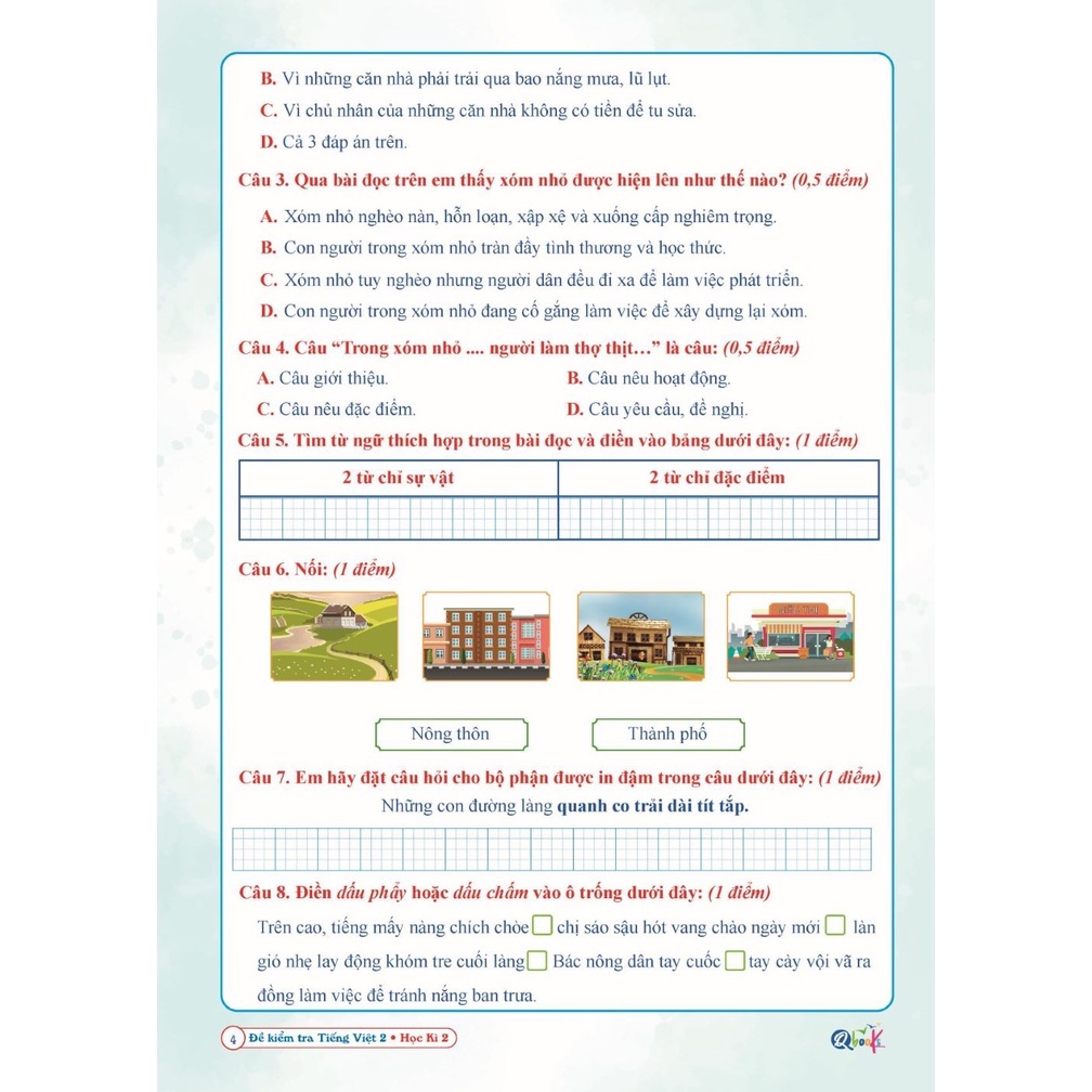 Đề Kiểm Tra Tiếng Việt 2 - Kết Nối Tri Thức Với Cuộc Sống - Học Kì 2 (1 cuốn)