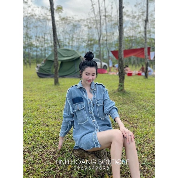 ÁO SƠ MI BÒ 2 TÚI VIỀN TUA RUA