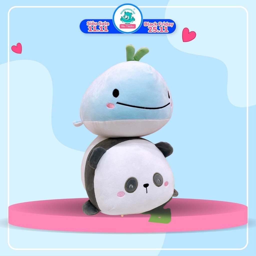 Gấu Bông Thú Nằm Baby - Thú Bông Gấu Trúc Nằm, Cá Heo Dễ Thương Cao Cấp Gấu Bông Online