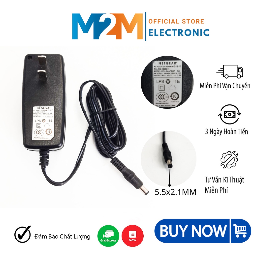 Nguồn Chống Nhiều 12V 1.5A Chính Hãng Netgrear 2ABB018F💦Bộ Chuyển Đổi Nguồn AC/DC 12V1.5A Jack 5.5x2.1MM