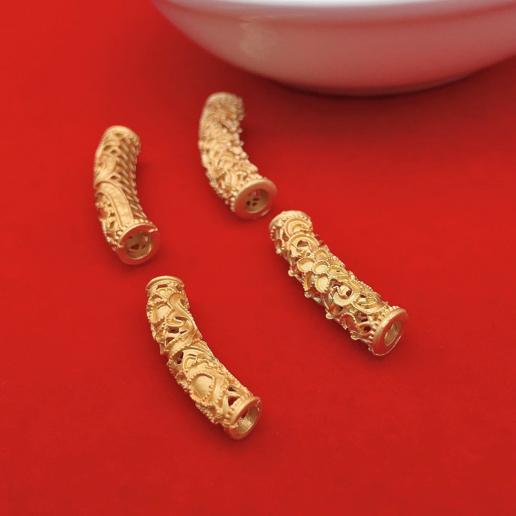 Vòng Đeo Tay Cát Vàng Cát Rỗng Hình Hoa Sen Handmade Phụ Kiện Vòng Tay Màu Đỏ Đính Hạt diy Bán Sỉ