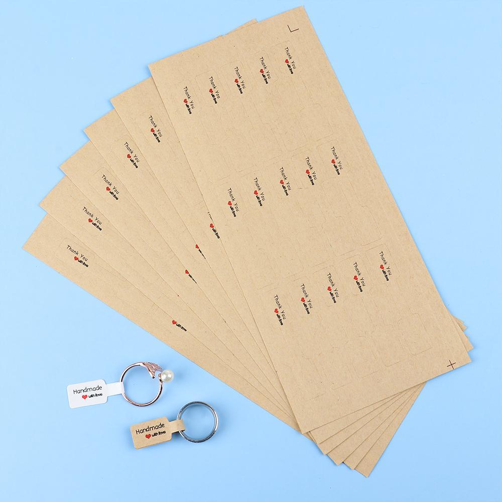 Set 100 Nhãn Dán Tự Dính In Chữ Thank You Dùng Trang Trí Trang Sức