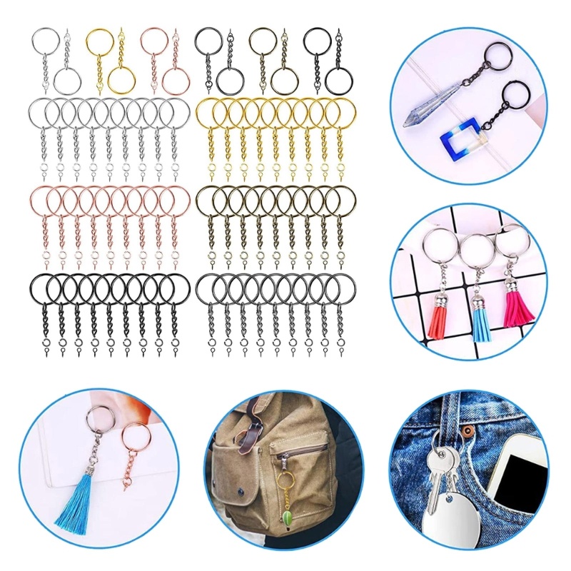 Sa Set 100 Vòng Sắt 25mm 6 Màu Làm Móc Khóa