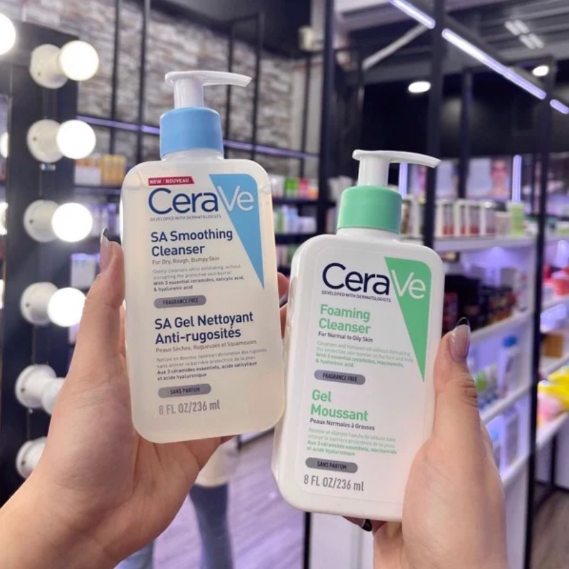Sữa rửa mặt Cerave  cho da dầu da khô ngừa mụn ẩn nhạy cảm dịu nhẹ 236ml