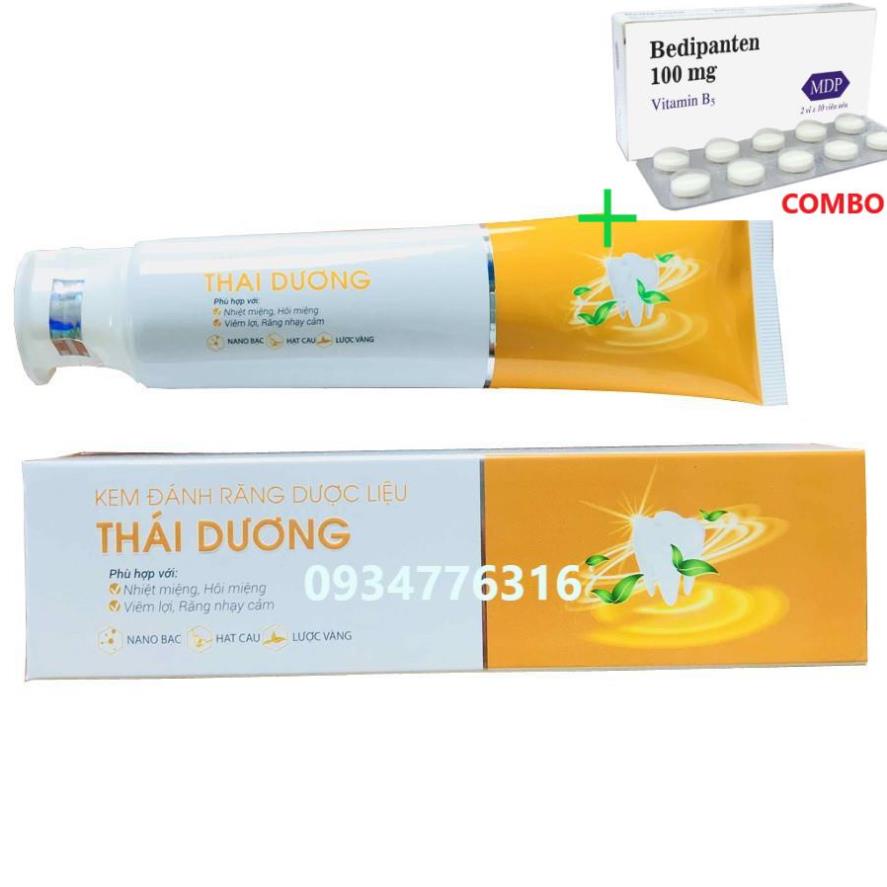 Combo Bedipanten 100mg +  ✅ Kem đánh răng dược liệu Thái Dương - Tuýp 100 gr