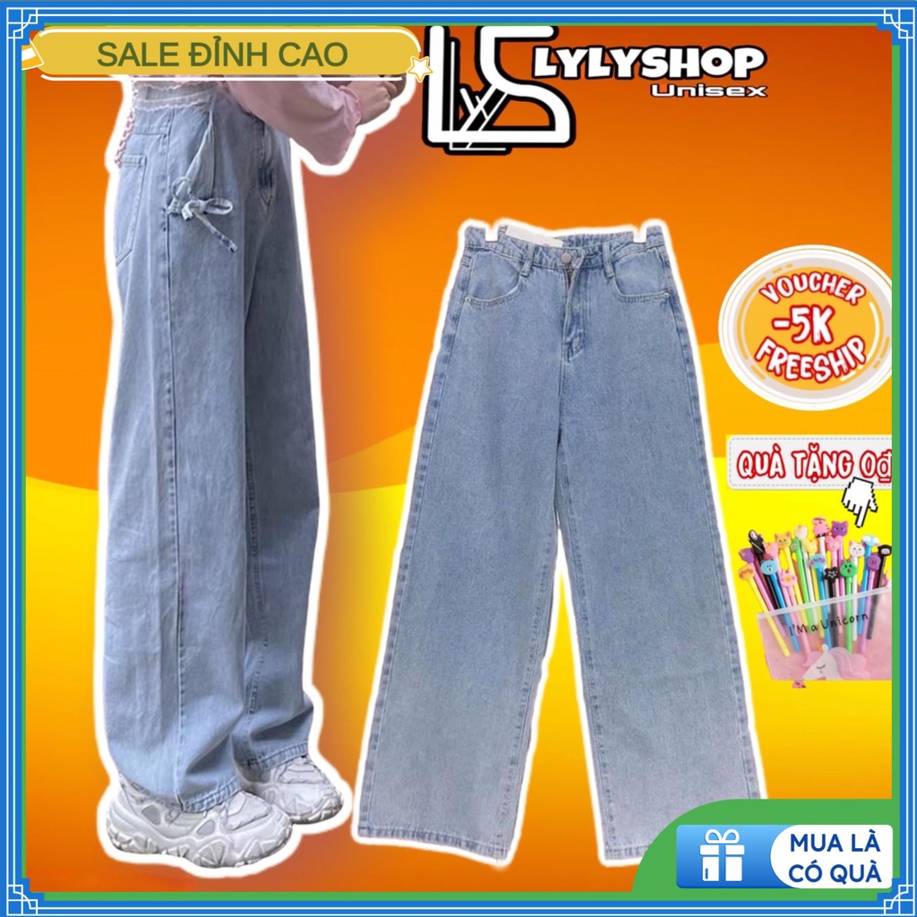 Quần jean nam nữ ống suông rộng,Quần bò nam nữ dáng đứng vải jeans bò cao cấp mặc 4 mùa