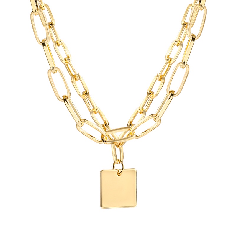 YeYi Vòng cổ Hai Lớp Bằng Kim Loại Nhẹ Sang Trọng Phong Cách Âu Mỹ Thiết Kế Thời Trang Mới Cá Tính Cho Nữ