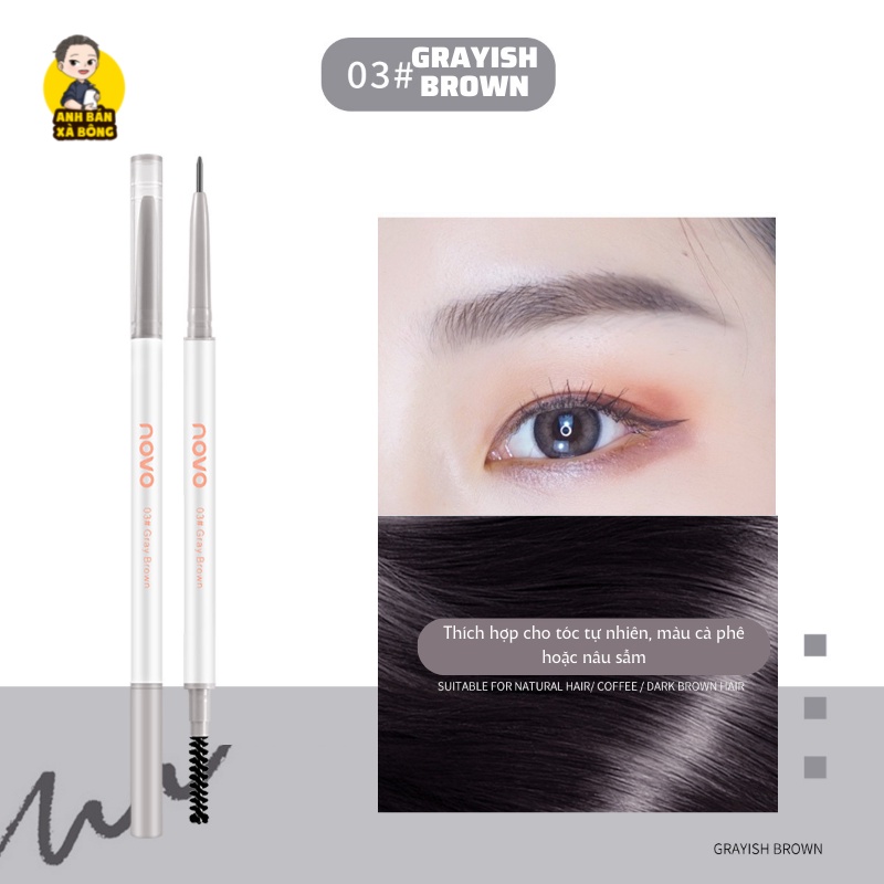 Bút Chì Kẻ Mày Hai Đầu NOVO  Long-lasting Makeup Fine-core Eyebrow Pencil 5447