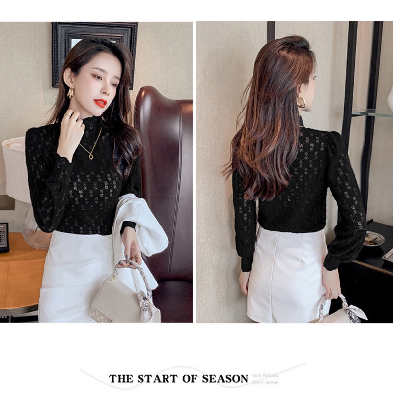 Áo Sơ Mi Chiffon Cổ Đứng Tay Dài In Họa Tiết Hoa Nhí Xinh Xắn Thời Trang Thu Đông 2022 24 Giờ