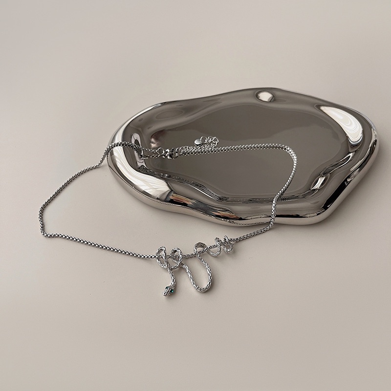 Vòng cổ Sợi Xích Họa Tiết Da Rắn Phong Cách Hip Hop Cá Tính