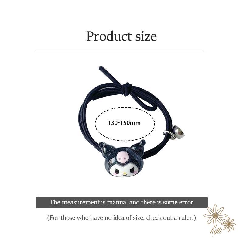 Sanrio Dây Buộc Tóc Đôi Từ Tính Bằng Cao Su Hình Chú Chó Kuromi Pacha Phong Cách Mới