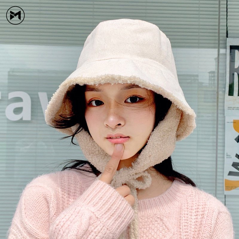 Mũ Tai Bèo Hai Mặt Bằng Lông Cừu Bảo Vệ Tai Chống Gió Ấm Áp Hàng Mới 2022