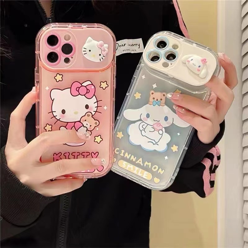 Ốp Điện Thoại Hình Chó / Mèo Gắn Gương iphone 15 promax14 pro max 14 plus 14 pro 13 pro max 12 pro max 11 x xsmax xr