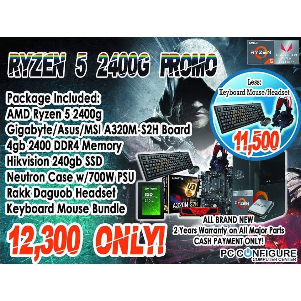 Chip AMD CPU Ryzen 5 2400G. Bộ vi xử lý AMD Ryzen 5 2400G 3.6 GHz tích hợp đồ họa