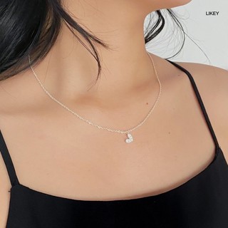 Dây chuyền trái tim bạc đính đá dễ thương, xinh xắn