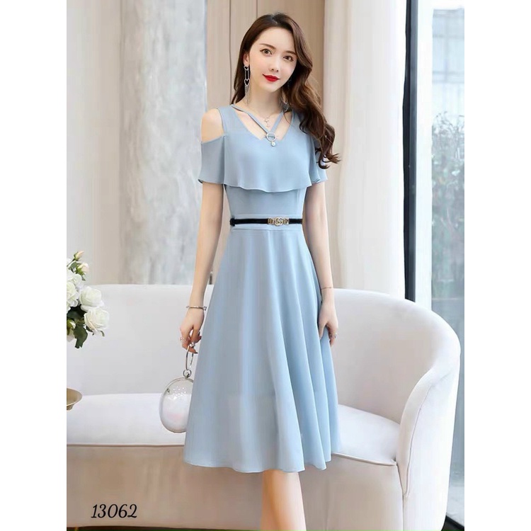 (HCM) Đầm voan 2 lớp nữ sang trọng - rớt vai siêu xinh xắn , thời trang sành điệu cho các chị em KM STORE