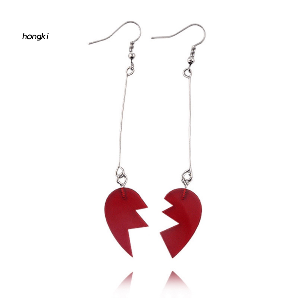 HH 1 Pair Fashion Earrings Men Women Jean Pierre Polnareff Dangler Ear Clips Heart Shape