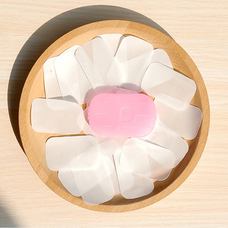 Hộp 20 Miếng Xà Phòng Giấy Mini Dùng Một Lần Tiện Dụng Khi Đi Du Lịch 88261 Shop Gia Dung Gia Dinh 88