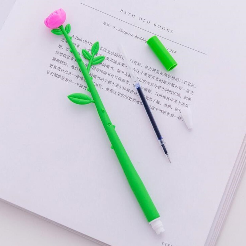 1 Cây Bút Gel Silicone Hình Hoa Hồng