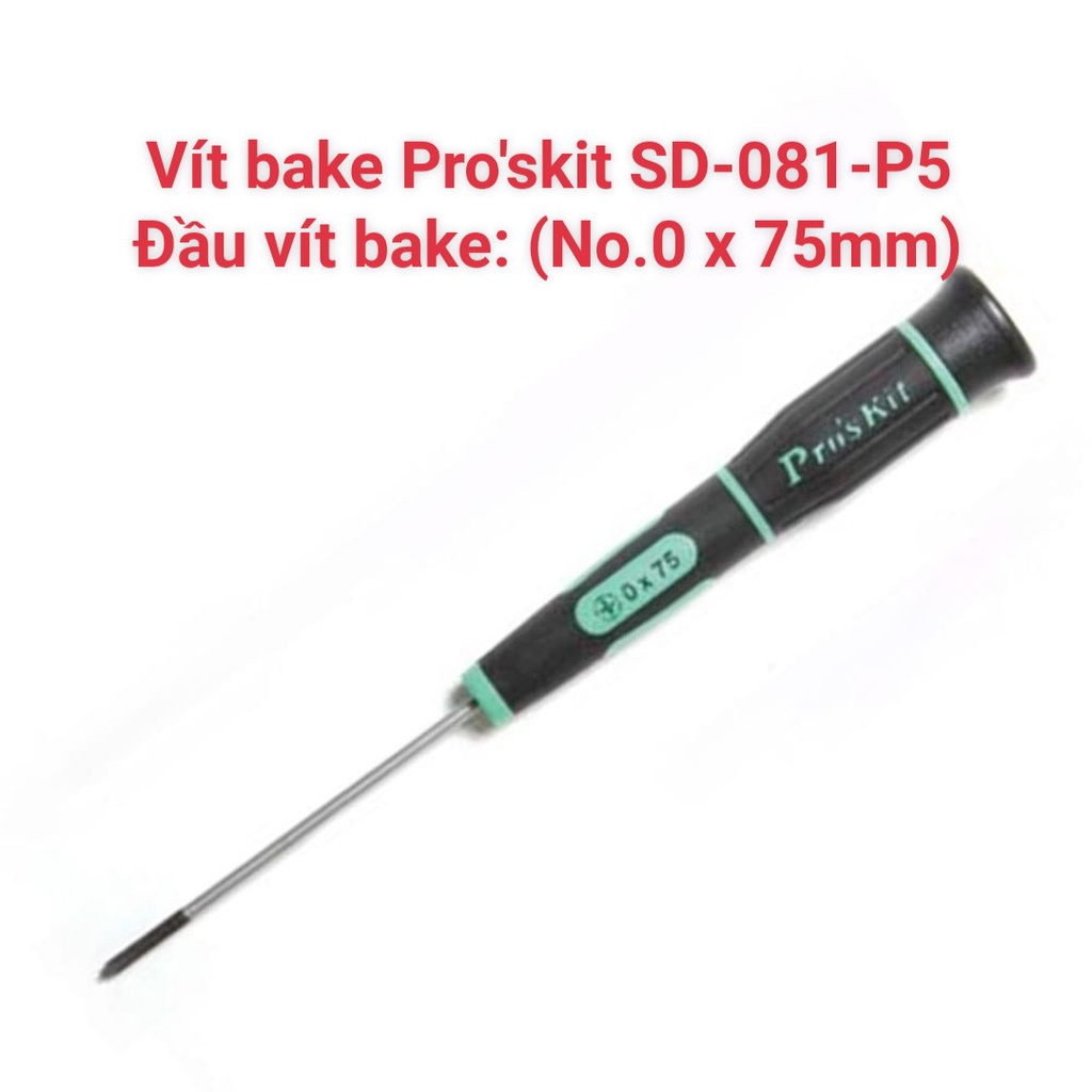 Vít bake Pro'skit SD-081-P5 đầu vít  Ø 2.4 mm (No.0 x 75mm)