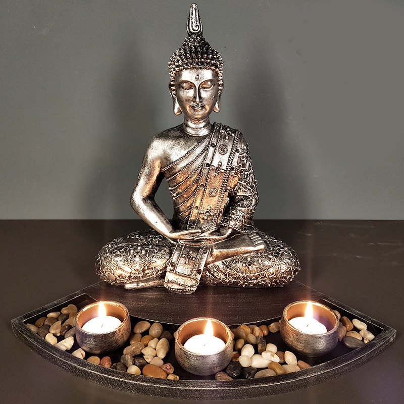 Chân Đế Giữ Nến Tealight Hình Tượng Phật Trang Trí Decor Spa, Thẩm Mỹ Viện, Nhà Hàng Phong Cách Đông Dương