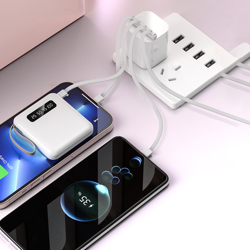 PO-4 Dây Cáp Đèn LED Công Suất Cao Đa Năng Pin Sạc Dự Phòng PO-20000mAh Với