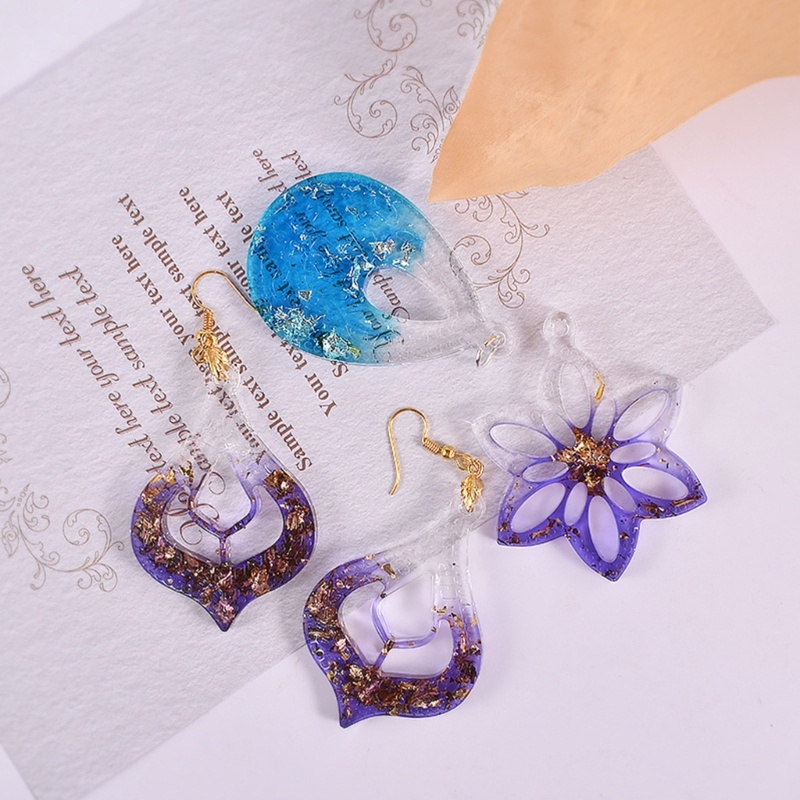 Khuôn Silicone Làm Bông Tai Hình Hoa Rỗng Diy