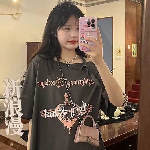 Áo Thun Tay Ngắn Dáng Rộng Thiết Kế Mới Năng Động Thời Trang Dành Cho Nữ