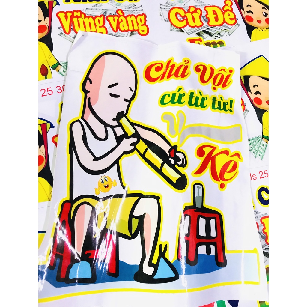 Tem dán decal dán trang trí xe tải, xe ô tô CỨ TỪ TỪ - CHẢ VỘI
