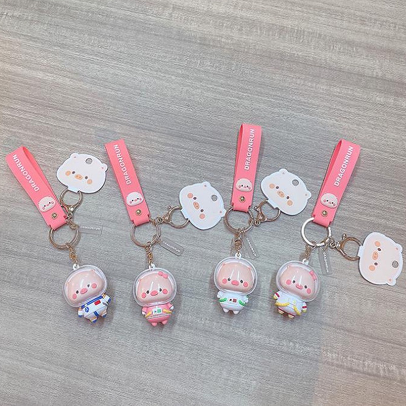 Móc Khóa Nhựa pvc Hình Chú Heo Hoạt Hình Đáng Yêu