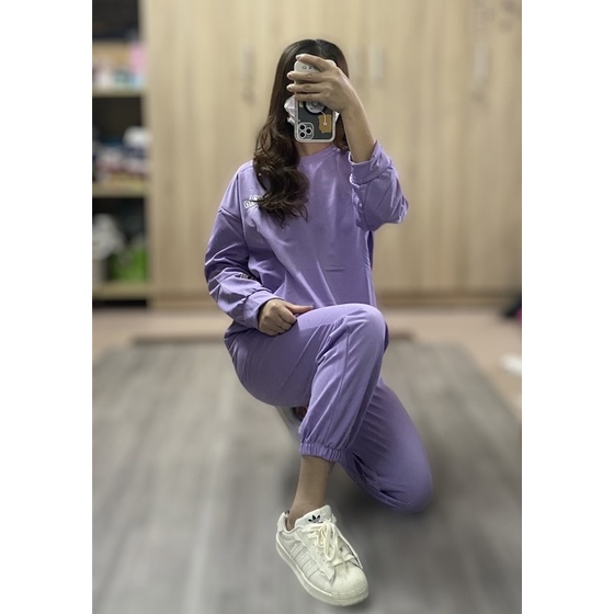 [HTSHOP]-Bộ đồ thể thao nữ mùa thu 2022 phong cách đường phố HQ dáng rộng