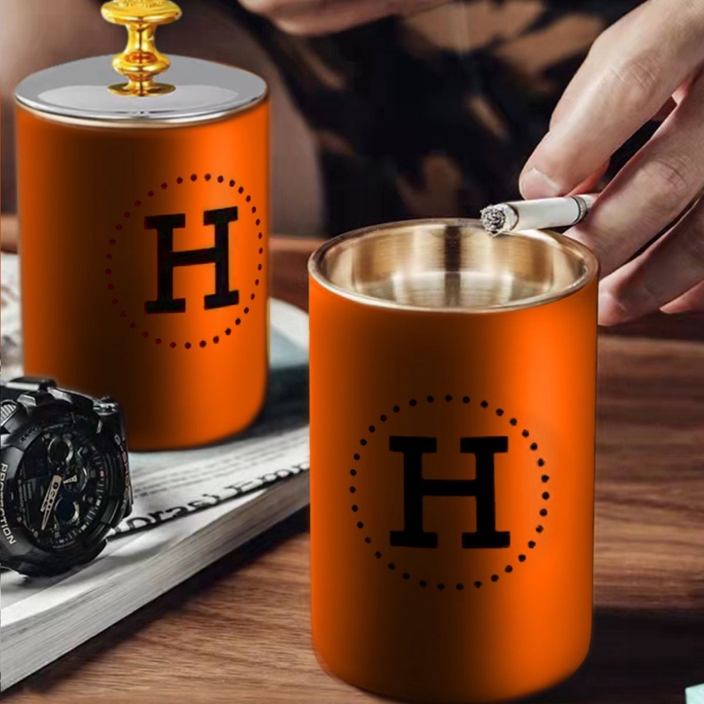 Hàng Có Sẵn Giao Hàng Ngay Lập Phương#Gạt Tàn Thuốc Bằng Thép Không Gỉ Có Nắp Đậy Chống Đổ Tro 10 / 29x