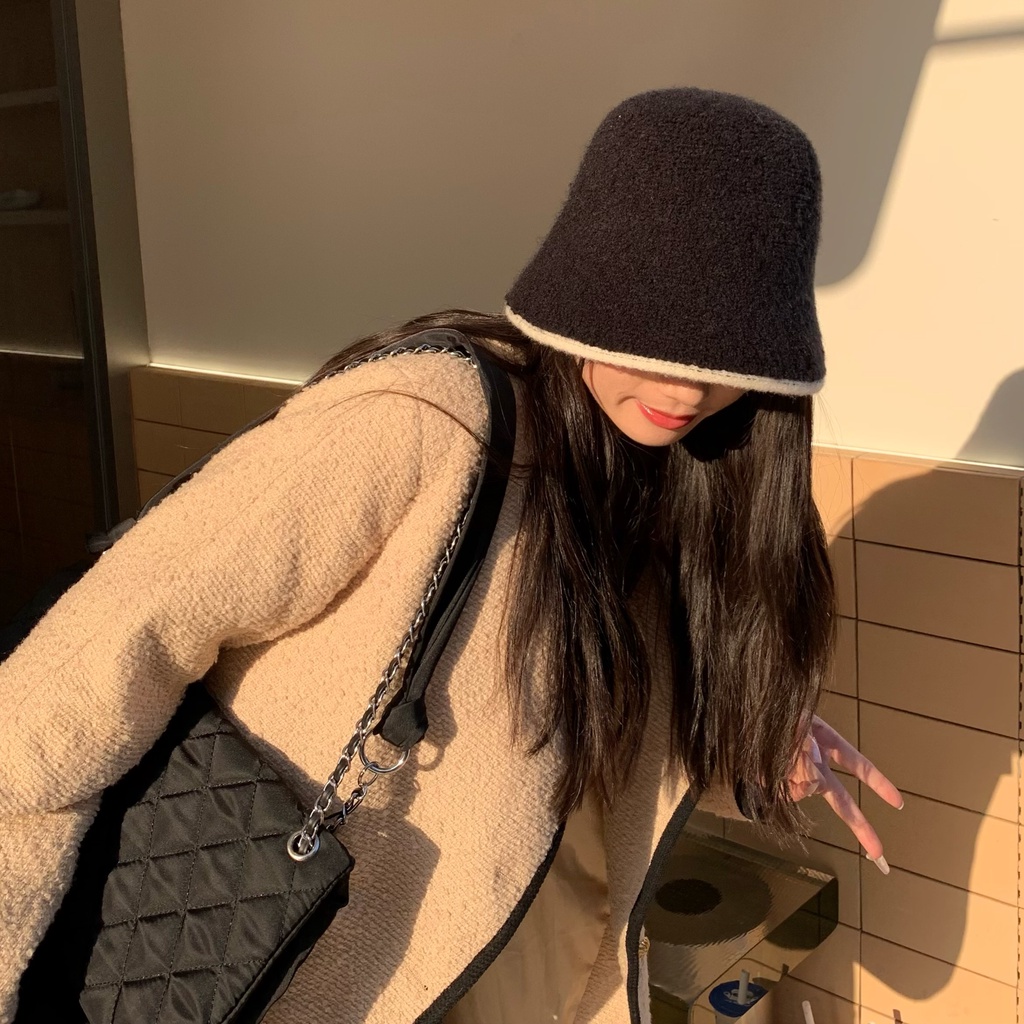 Mũ Bucket Ngắn Bằng Vải Lông Phong Cách Hàn Quốc Thanh Lịch Dễ Phối Đồ Dành Cho Bà Chen Showing