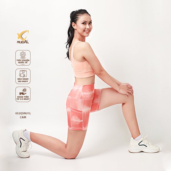 Quần short ôm tập gym, yoga là quần thể thao thương hiệu RUDAL chuyên đồ tập êm ru và thoải mái theo tiêu chuẩn quốc tế