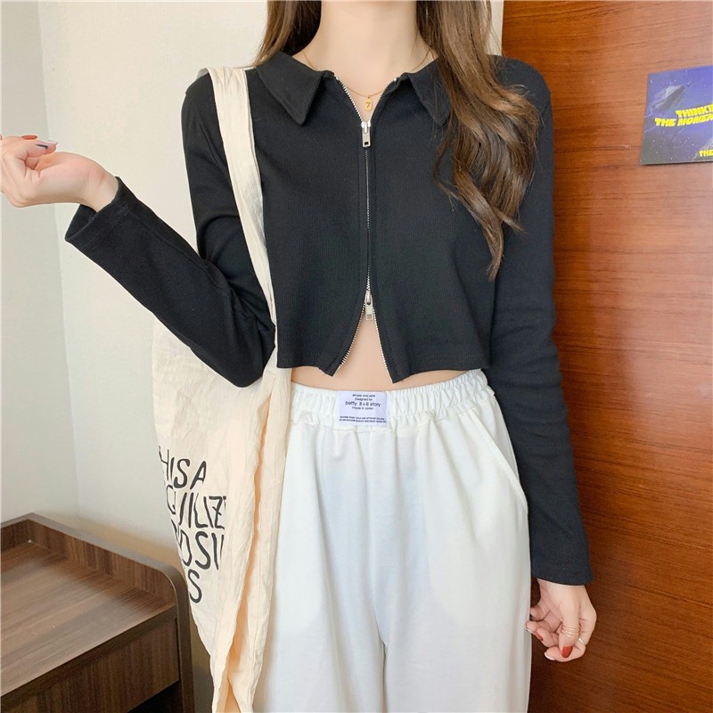 NRVP Áo Thun Nữ Dài Tay Dáng Rộng Màu Trơn Phong Cách Hàn Quốc Mới