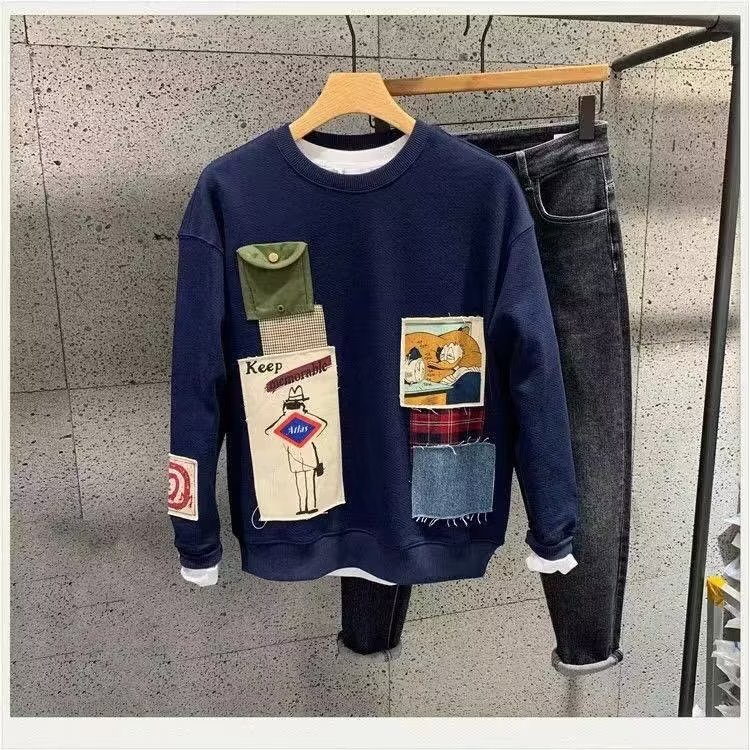 Áo Nỉ Chui Đầu Dáng Rộng Thoải Mái Phong Cách Hàn Quốc Thời Trang Mùa Thu 2022 Mới Cho Nam