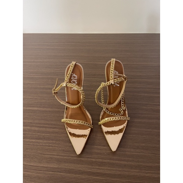 Giày sandal xích mũi nhọn gót 11cm A12