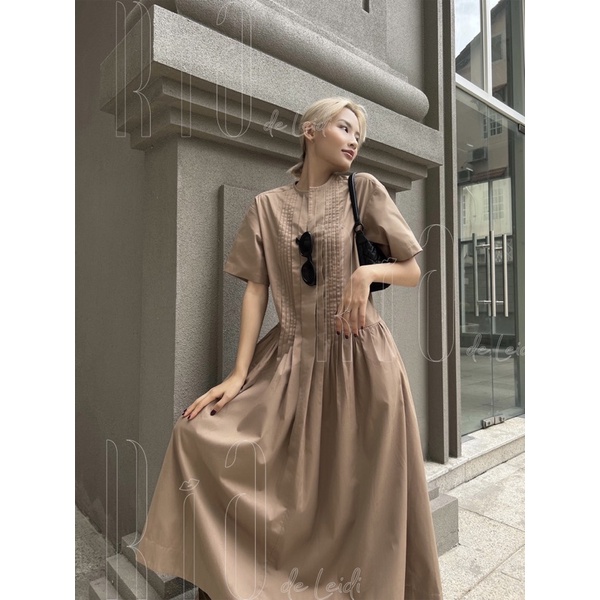 Ria de Leidi - Đầm dáng suông và xếp ly thân trước thanh lịch | MONO DRESS