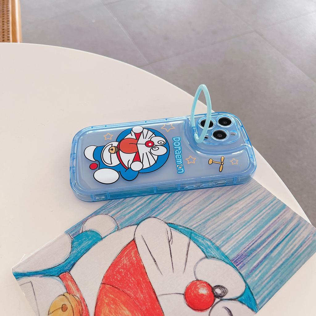 Ốp Điện Thoại Họa Tiết Doraemon Ẩn Kèm Giá Đỡ Ống Kính Dành Cho IPhone 14promax 14 13promax 13 12 11