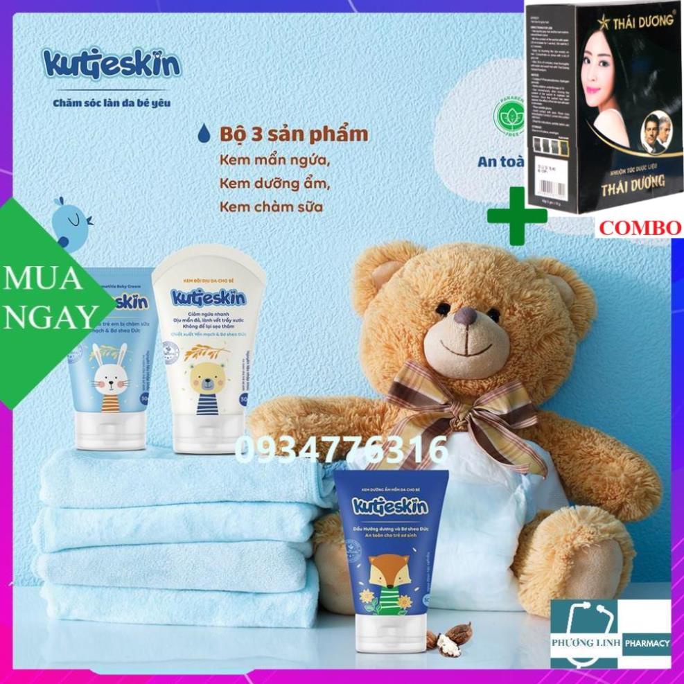 Combo Gội Là Đen Thái Dương+ Kem dưỡng ẩm mềm da em bé Kutieskin 30gr