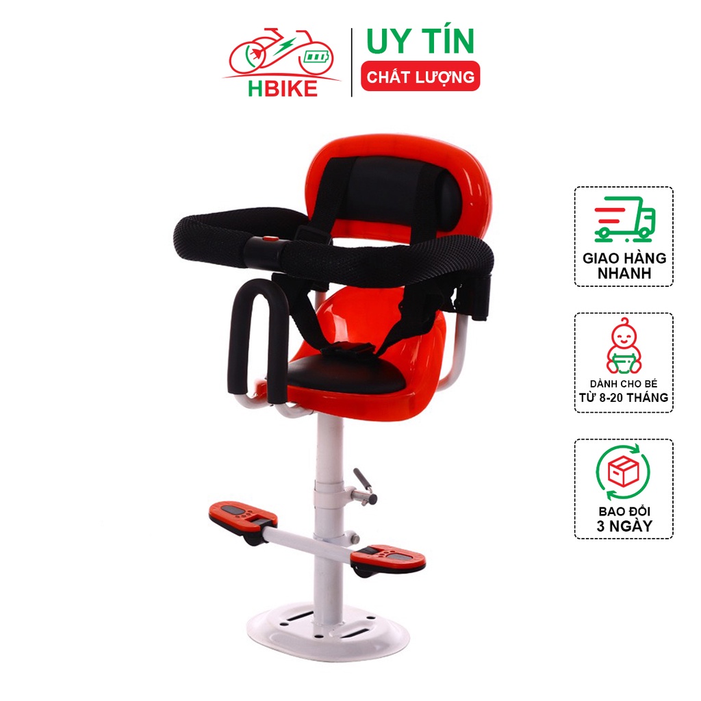 Ghế ngồi xe máy trẻ em 1 trụ H-BIKE ghế bé ngồi xe đạp điện có đai bảo vệ an toàn