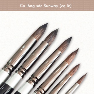 Cọ vẽ, cọ tỉa nét Sunway lông sóc Cao cấp - cọ vẽ chuyên dụng vẽ màu nước, màu acrylic....