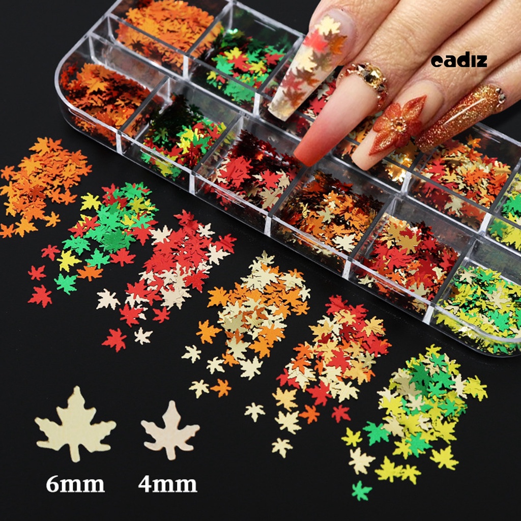 1 Hộp Kim Tuyến 6 / 12 Ngăn Siêu Mỏng Lấp Lánh Trang Trí Móng Tay Nghệ Thuật