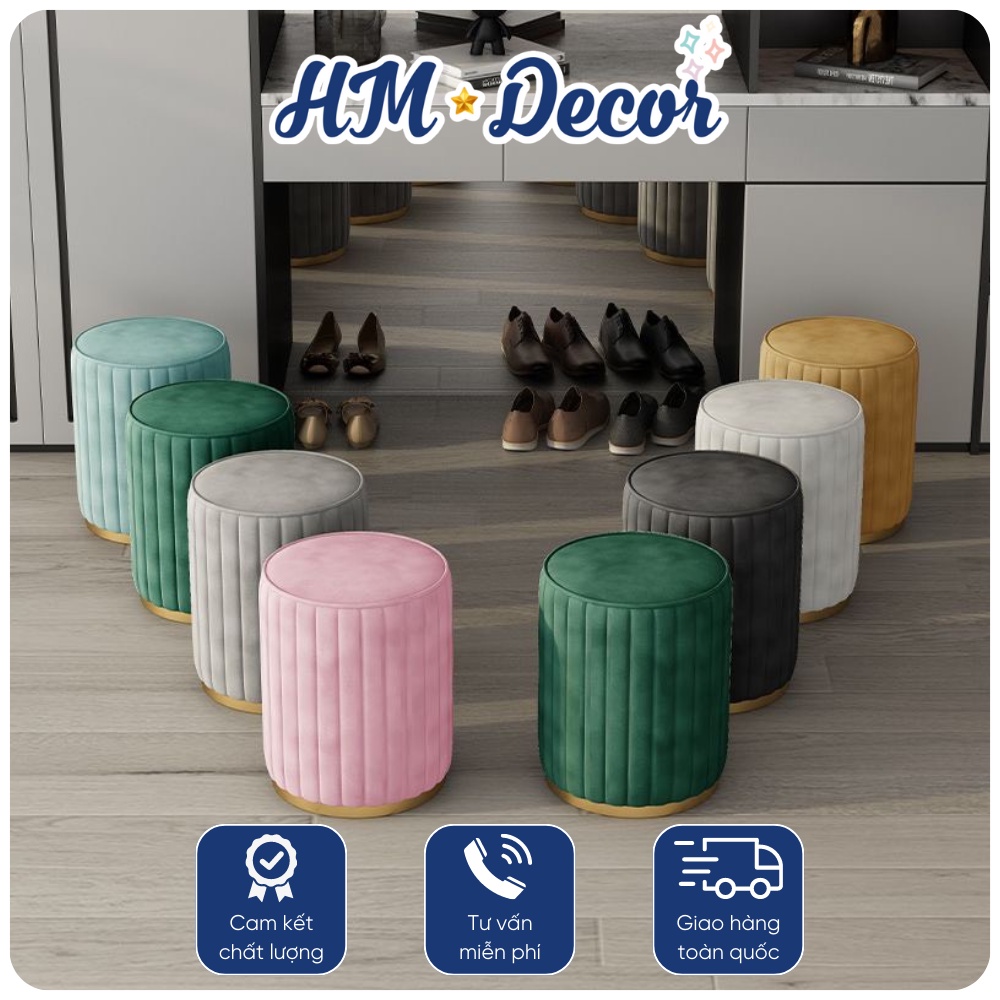 Đôn bàn phấn ⚡ SIÊU HOT ⚡ Ghế ngồi bọc nỉ hoặc da siêu xinh, thiết kế đẹp gia công tỉ mỉ