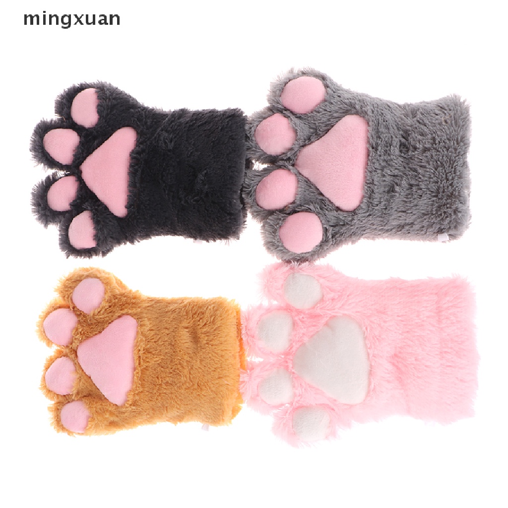 Găng Tay Lông Nhung Hình Bàn Chân Mèo Phong Cách Anime Lolita Đáng Yêu