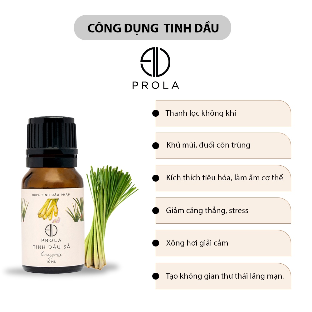 Tinh dầu thiên nhiên PROLA Hương Sả Lemongrass xông phòng, đuổi muỗi hiệu quả