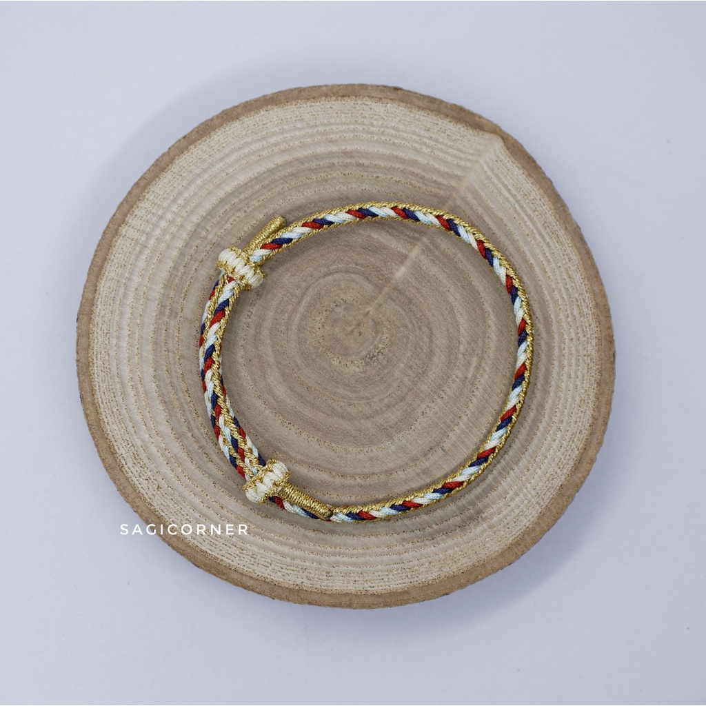 Vòng tay may mắn handmade tết 5 màu dây